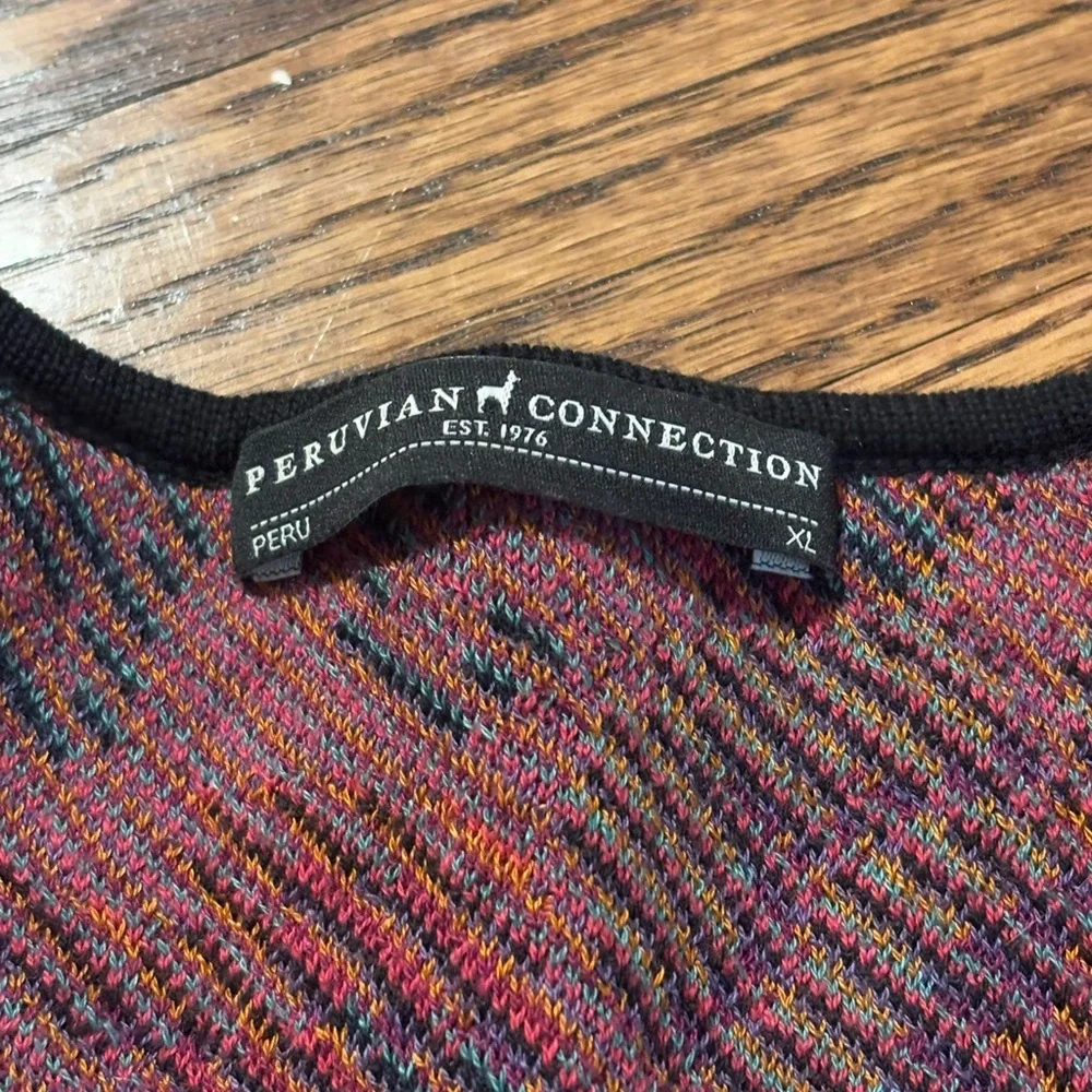 Peruvian Connection | Black Multicolor Paisley‎ Cardigan Sz XL - Picture 5 of 8